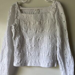 Abercrombie White Eyelet Top